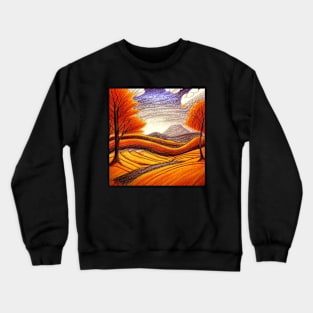 Landscape In Autumn Landscape Crewneck Sweatshirt